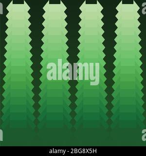 halftone star and geometric shape green background, vector illustration Stock Vector