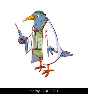 Bird doctor colorful vector illustration Stock Vector