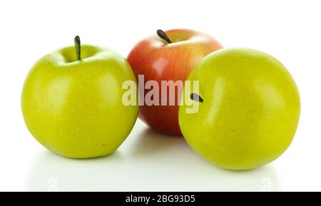 Tasty ripe apples isolated on white Stock Photo