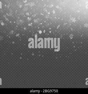 Christmas snow falling overlay effect. EPS 10 vector Stock Vector