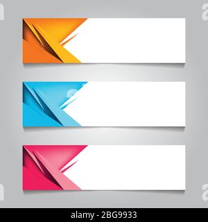 horizontal geometric corporate web banner template. for print or promotion product sale. vector illustration Stock Vector