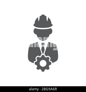 Engineer icon on white background Stock Vector