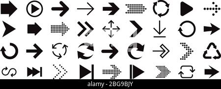Arrow sign icon set. Collection of arrows for web design, mobile apps, interface. Vector illustration eps10 Stock Vector