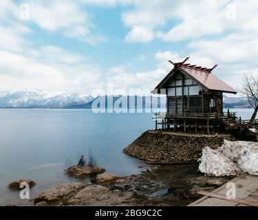 Gozanoishi Shrine at Lake Tazawa in Akita, Japan. Stock Photo