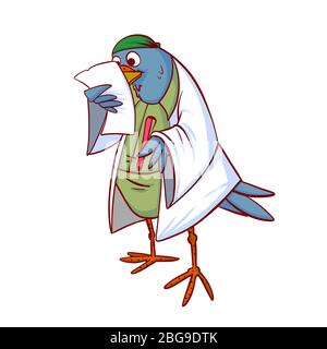 Bird doctor colorful vector illustration Stock Vector