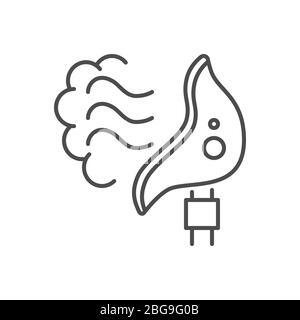 Mechanical ventilation related vector thin line icon. Stock Vector