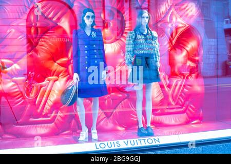 Geneva, Switzerland, March 2020: Louis Vuitton window store with clothes on  display for sale, LV Louis Vuitton is French fashion house Stock Photo -  Alamy