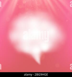 Cloud speech bubble on pink background. EPS 10 Stock Vector