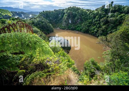 Southern Crater, Waimangu Volcanic Valley, Rotorua, North Island, New Zealand Stock Photo