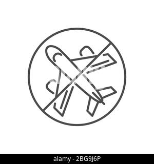 Avoid Travel related vector thin line icon Stock Vector