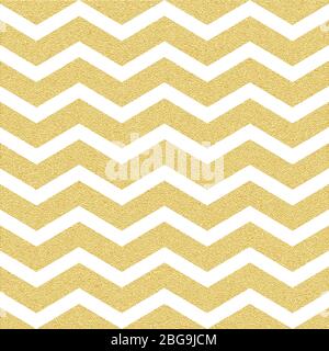 Gold glittering chevron wave seamless pattern. Classic zigzag template. EPS 10 Stock Vector