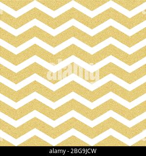 Gold glittering chevron wave seamless pattern. Classic zigzag template. EPS 10 Stock Vector