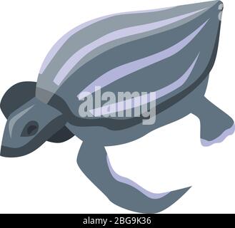 Black turtle icon, isometric style Stock Vector