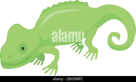 Green chameleon lizard icon, isometric style Stock Vector