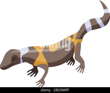 Brown lizard icon, isometric style Stock Vector