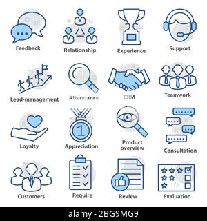 Business management icons in line style. Pack 03. Stock Vector