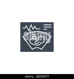 Ultrasound related vector glyph icon. Stock Vector