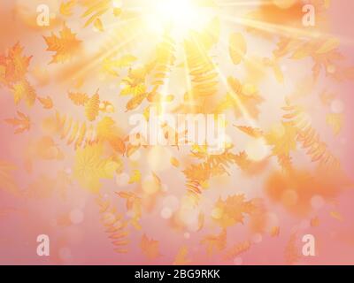 Autumn background with leaves. Back to school template. EPS 10 Stock Vector