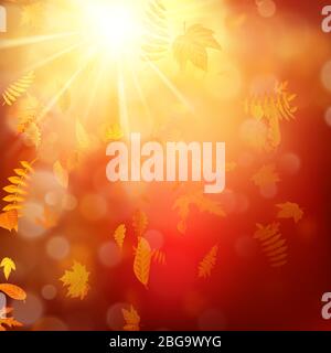Autumn composition with maple leaves. EPS 10 vector Stock Vector