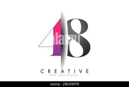 grey 48 number logo icon design with red dot. Creative template for ...