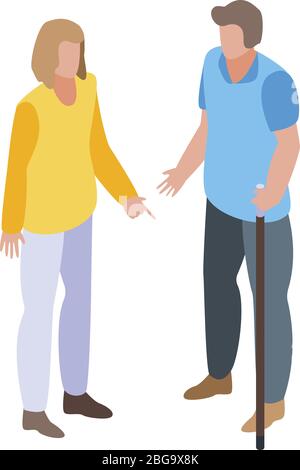 Volunteer icon, isometric style Stock Vector