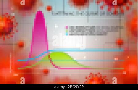 Chart of flatten the curve for COVID-19 illustration Stock Vector Image ...