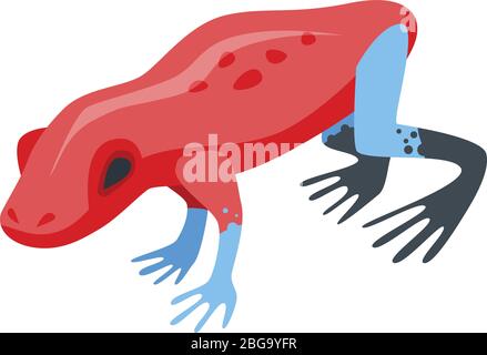 Red frog icon, isometric style Stock Vector