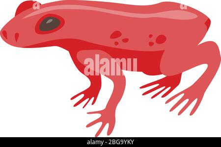 Red tropical frog icon, isometric style Stock Vector
