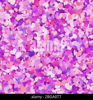 Valentines day seamless pattern with red, pink, pastel small hearts. EPS 10 Stock Vector