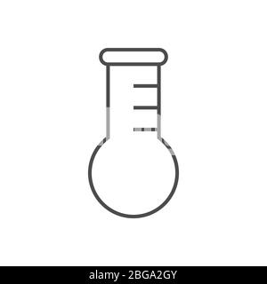 Test tube related vector thin line icon. Stock Vector