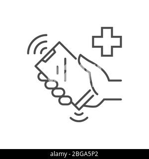 Call Doctor related vector thin line icon. Stock Vector