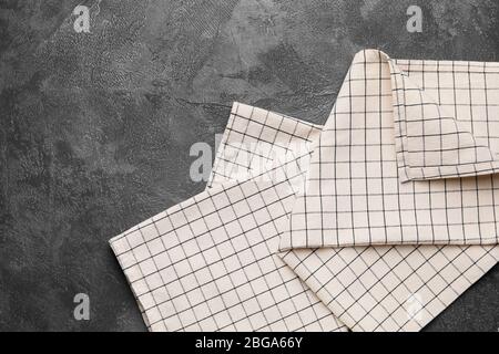 Clean napkins on dark background Stock Photo