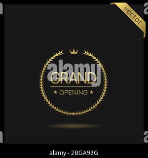 Grand opening wreath icon Stock Vector