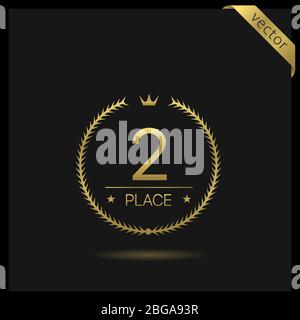 Second place Laurel wreath icon Stock Vector