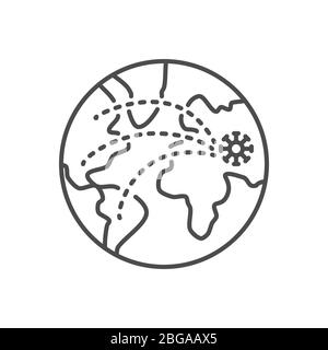 Pandemia related vector thin line icon Stock Vector