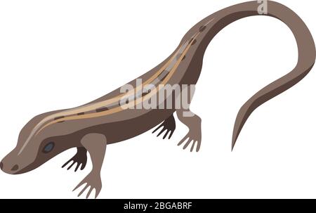 Brown lizard icon, isometric style Stock Vector