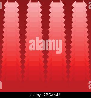 halftone star and geometric shape red background, vector illustration Stock Vector