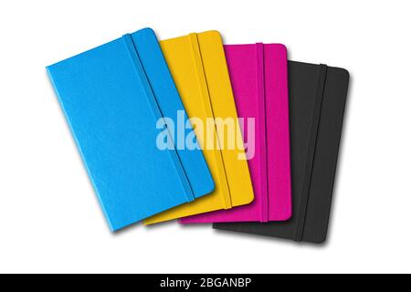CMYK closed notebooks set isolated on white Stock Photo