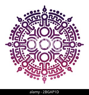 Colorful ancient mexican mythology symbol isolated on white background. Vector illustration Stock Vector
