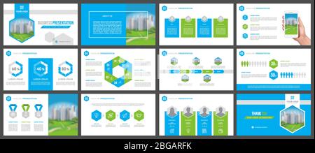 Presentation templates, corporate. Elements of infographics for presentation templates. Stock Vector