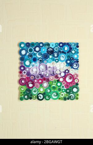 Abstract colorful picture on wall Stock Photo