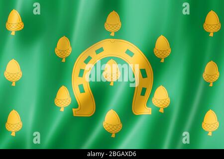 Rutland County flag, United Kingdom waving banner collection. 3D illustration Stock Photo