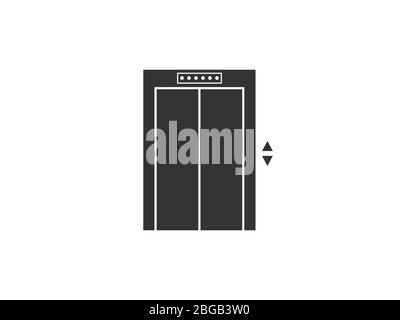 Elevator, lift icon. Vector illustration, flat design. Stock Vector