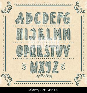 Doodle hand drawn ABC letters Stock Vector Image & Art - Alamy
