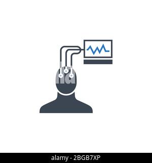 Electroencephalography related vector glyph icon. Stock Vector