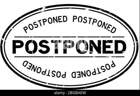 Grunge black postponed word oval rubber seal stamp on white background Stock Vector