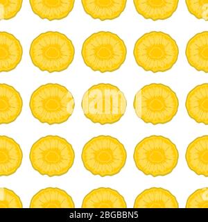 Illustration on theme big colored seamless pineapple, bright fruit pattern for seal. Fruit pattern consisting of beautiful seamless repeat pineapple. Stock Vector