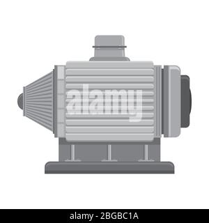 Electric Motor Icon Isolated on White Background. Industrial Engine Stock Vector