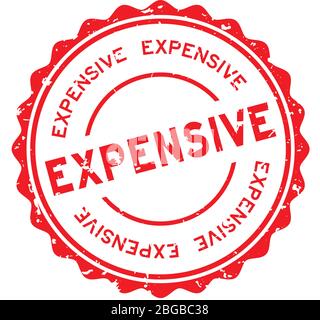 Grunge red expensive word rubber seal stamp on white background Stock ...