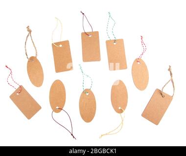 Set of tags isolated on white Stock Photo